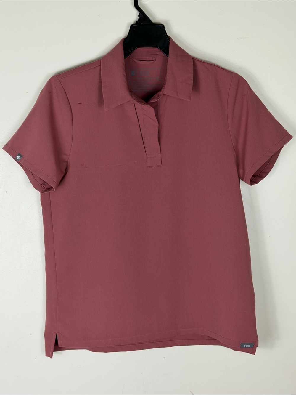 FIGS Women's Nala Short Sleeve Scrub Polo Top XS Mauve